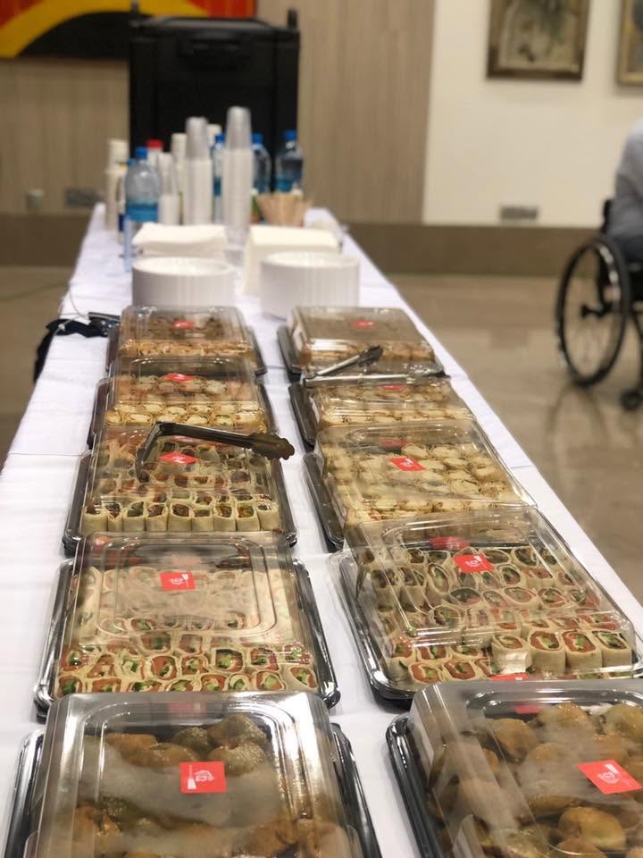 Presse Café catering buffet set up at a corporate event